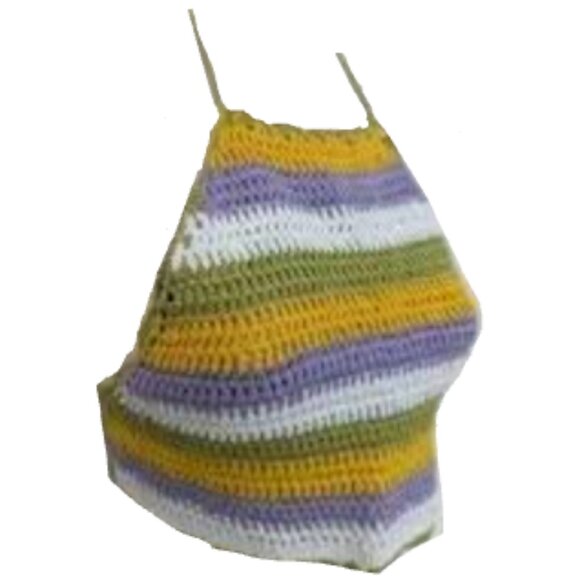 Brand New Multi-Coloured Striped ZARA CROCHETED HALTER TOP - Picture 9 of 13